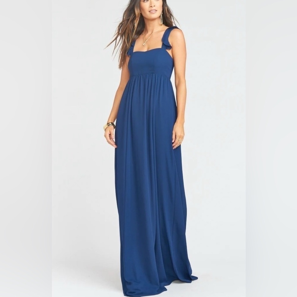 June Maxi Dress in Rich Navy Crisp - Show Me Your MuMu